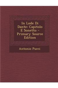 In Lode Di Dante
