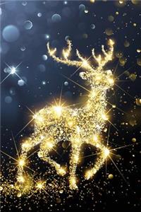 Gold Sparkle Reindeer Notebook