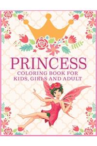 Princess Coloring Book For Kids, Girls And Adult