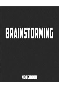 BRAINSTORMING Notebook - Large (8.5 x 11 inches) - 120 Pages- Black Cover