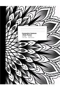 Wide Ruled Composition Notebook 7.44 X 9.59 Inches 100 Sheets / 200 Pages
