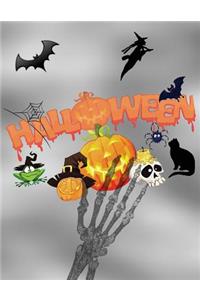 Halloween: Notebook - Lined Journal - Composition Book - 8.5 X 11 Paper - Wide Ruled - 100 Pages