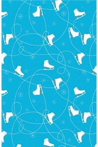 Bullet Journal Ice Skates in Snow Winter Pattern - Blue