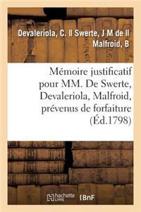 Mémoire Justificatif Ultérieur Pour Les Citoyens J.-M. de Swerte, C. Devaleriola, B. Malfroid