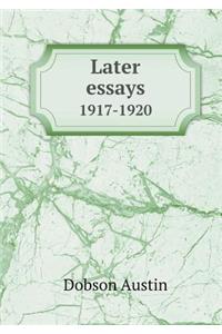 Later essays 1917-1920