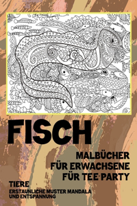 Malbücher für Erwachsene für Tee-Party - Erstaunliche Muster Mandala und Entspannung - Tiere - Fisch