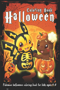 Pokemon halloween coloring book for kids ages 4-8