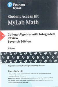 Mylab Math with Pearson Etext -- 24-Month Standalone Access Card -- For College Algebra with Integrated Review