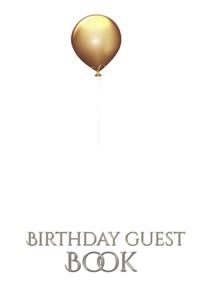 Gold Ballon Stylish Birthday Guest Book