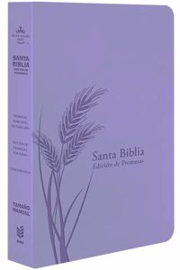 Santa Biblia de Promesas Rvr-1960 / Tamaño Manual / Letra Grande, Piel Especial, Lavanda Claro