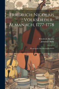 Friedrich Nicolais Volkslieder-almanach, 1777-1778