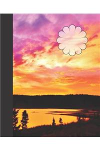 Pink Orange Purple Sky Sunset Wide-ruled Lined School Composition Notebook