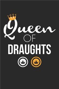 Draughts Notebook - Queen of Draughts Board Game Draughts Player Gift - Draughts Journal