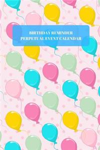 Birthday Reminder Perpetual Event Calendar
