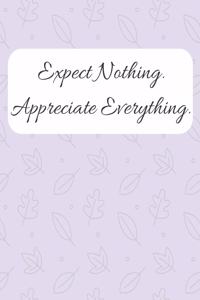 Expect Nothing Appreciate Everything