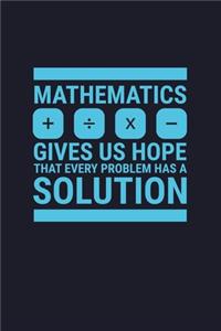 Mathematics Give Us Hope That Every Problem Has A Solution + - X