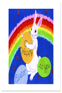 Rainbow Bunny Easter Greeting Card