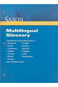 Saxon Algebra 1, Geometry, Algebra 2: Multilingual Glossary
