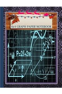 Quad Paper Notebook 4x4 Squared Ruled Composition Notebook.A Cute Christmas Gifts for Teens or children who loved Laboratory Math and science.
