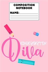 Composition Notebook Kindergarten Diva