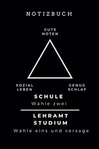 Notizbuch Gute Noten Sozial Leben Genug Schlaf Schule Wähle Zwei