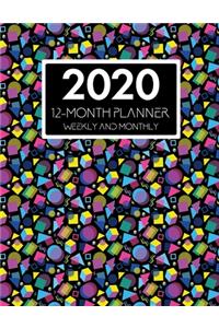 2020 12-Month Planner Weekly & Monthly: 80s 90s Retro Agenda Planner