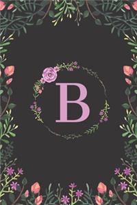 Floral Monogram Letter B Journal