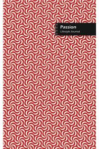 Passion Lifestyle Journal, Blank Write-in Notebook, Dotted Lines, Wide Ruled, Size (A5) 6 x 9 In (Red)