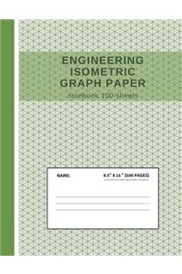 Engineering Isometric Graph Paper Notebook 100-Sheets