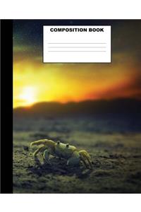 Crab Composition Book: Crab Composition Notebook. 132 Pages Wide Ruled 7.5x9.25