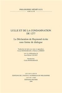 Lulle Et La Condamnation de 1277