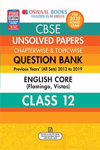 Oswaal CBSE Unsolved Papers Chapterwise & Topicwise Class 12 English Core Book (For March 2020 Exam)