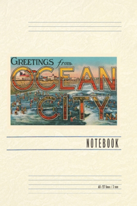 Vintage Lined Notebook Greetings from Ocean City, New Jersey