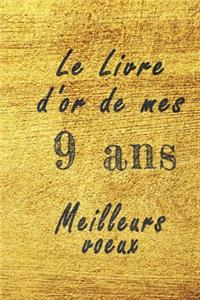 Le Livre d'Or de mes 9 ans meilleurs voeux carnet de note: Carnet de note pour un anniversaire spécial 9 ans, cadeaux pour un ami, une amie, un collègue ou un collègue, quelqu'un de la famille, Idée Cadeau p