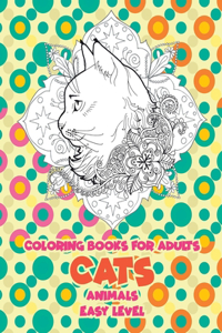 Coloring Books for Adults Easy Level - Animals - Cats