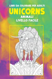 Libri da colorare per adulti - Livello facile - Animali - Unicorns