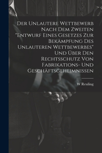 Der Unlautere Wettbewerb Nach Dem Zweiten 