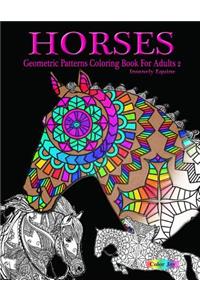 HORSES Geometric pattens coloring book for adults
