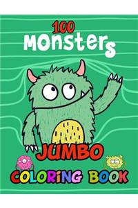 100 Monsters Jumbo Coloring Book