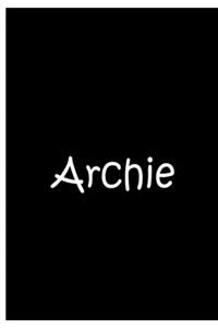 Archie - Black Personalized Notebook / Journal / Blank Lined Pages / Soft Matte