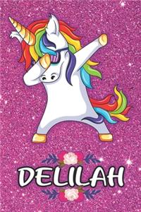 Delilah - Dabbing Unicorn Notebook