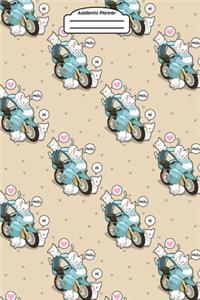 Academic Planner 2019-2020 - Cute Kawaii Cats on Motorcycles