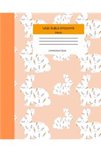 Wide Ruled Rabbit Notebook Composition Book