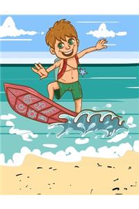 Back To School Surfing Composition Notebook College Ruled Lined Pages(8.5X11)