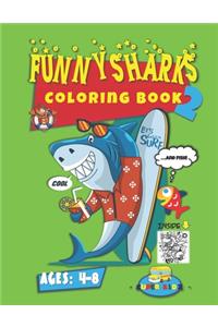 Funny Sharks Coloring Book 2