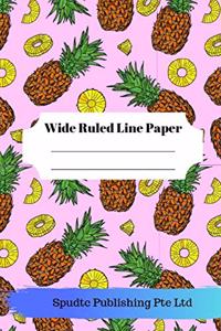 Cute Pineapple Theme Wide Ruled Line Paper