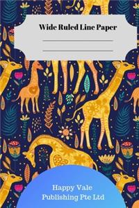 Cute Giraffe Theme Wide Ruled Line Paper