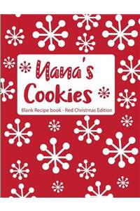 Nana's Cookies Blank Recipe Book Red Christmas Edition