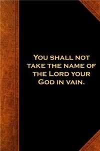Religious Journal Modern Wording 2nd Commandment Vintage Style