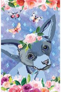 Journal Notebook For Dog Lovers Chihuahua In Flowers